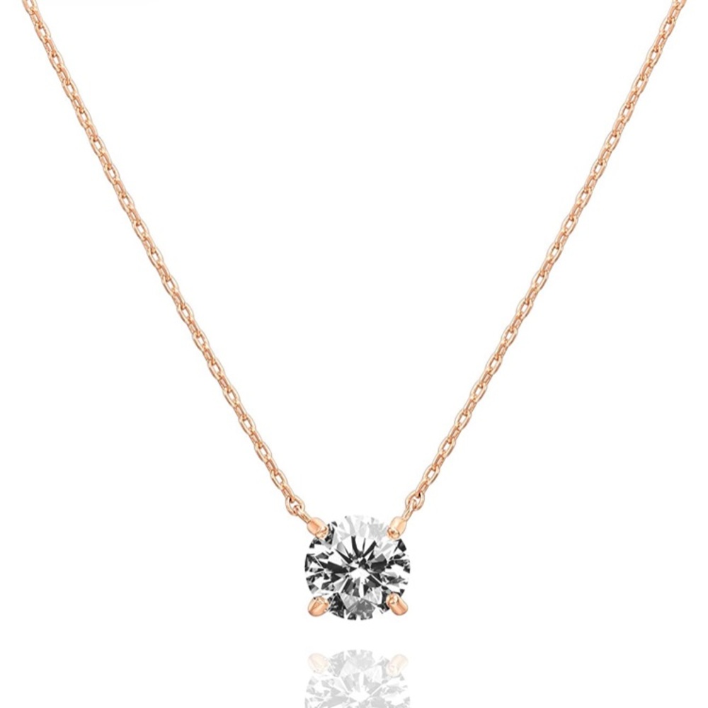 PAVOI 14k gold plated crystal solitaire necklace